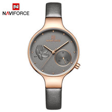 Load image into Gallery viewer, NAVIFORCE Women Fashion Blue Quartz Watch Lady Leather Watchband High Quality Casual Waterproof Wristwatch Gift for Wife 2019