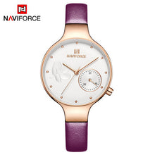 Load image into Gallery viewer, NAVIFORCE Women Fashion Blue Quartz Watch Lady Leather Watchband High Quality Casual Waterproof Wristwatch Gift for Wife 2019